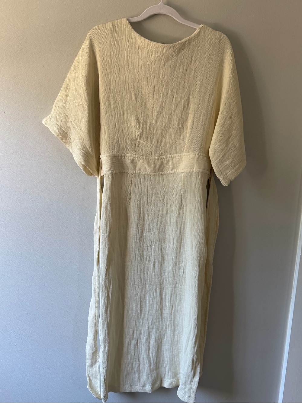 Closet -  Cream Linen Style Midi Dress